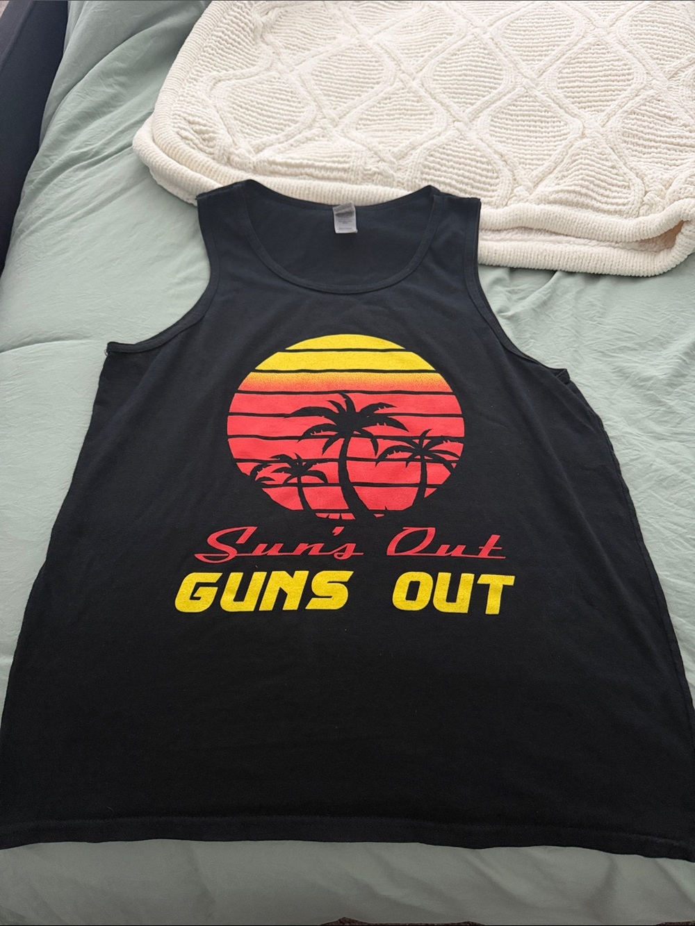 Sun's Out Guns Out Black Men's Tank Top
